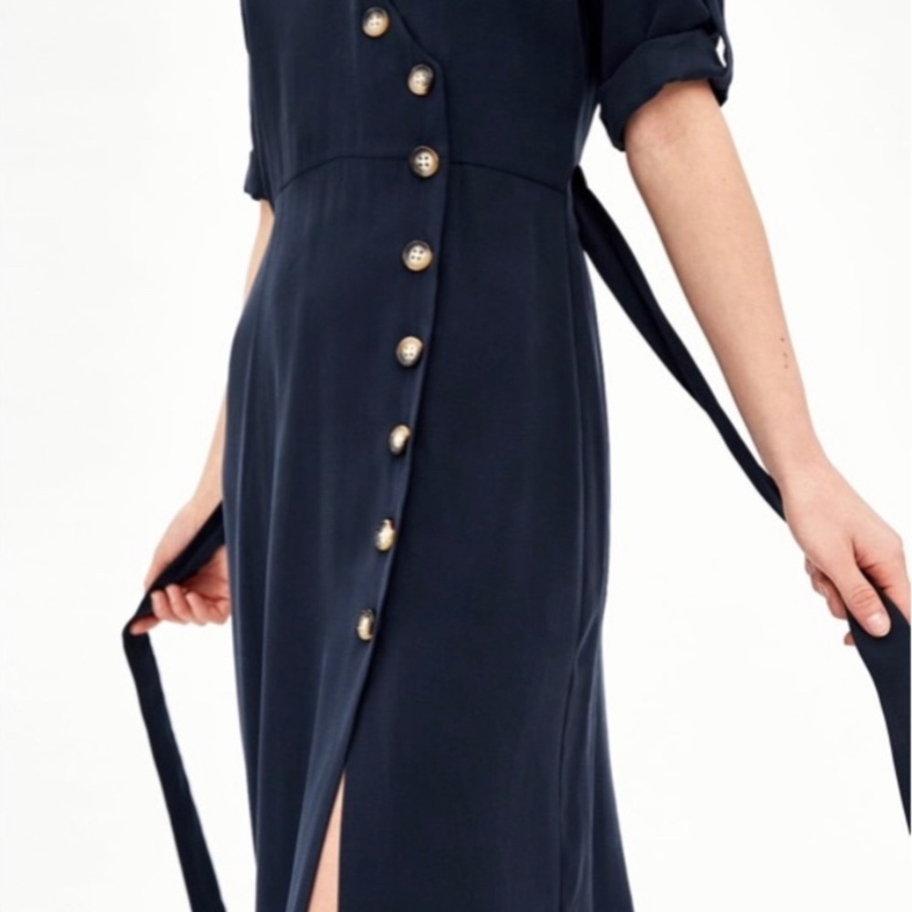 {Zara} NWT TRF Button Front Midi Length Dress XS - Picture 2 of 10